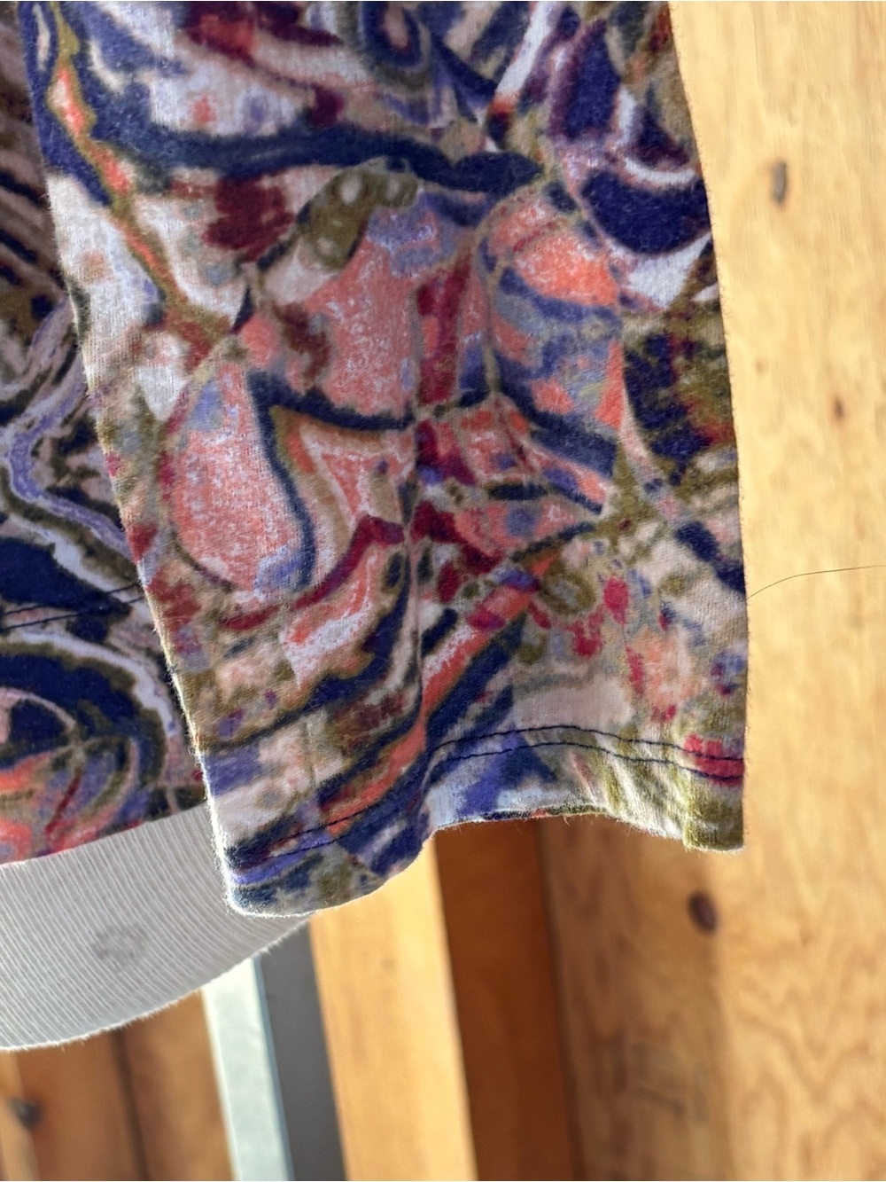 Simply Vera Abstract Multicolor Long Sleeve Pullover Top 100% Cotton Top Size XL - Picture 4 of 8